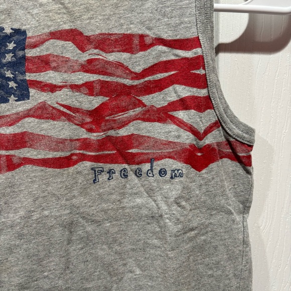 CIRCO Boy’s Summer 4th of July USA Tank Top Shirt - gray red blue, size S (6/7) - Picture 2 of 4